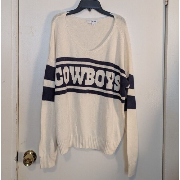Vintage Dallas Cowboys Classic Knit Sweater Women's Large V-Neck Team LJ - Picture 1 of 4